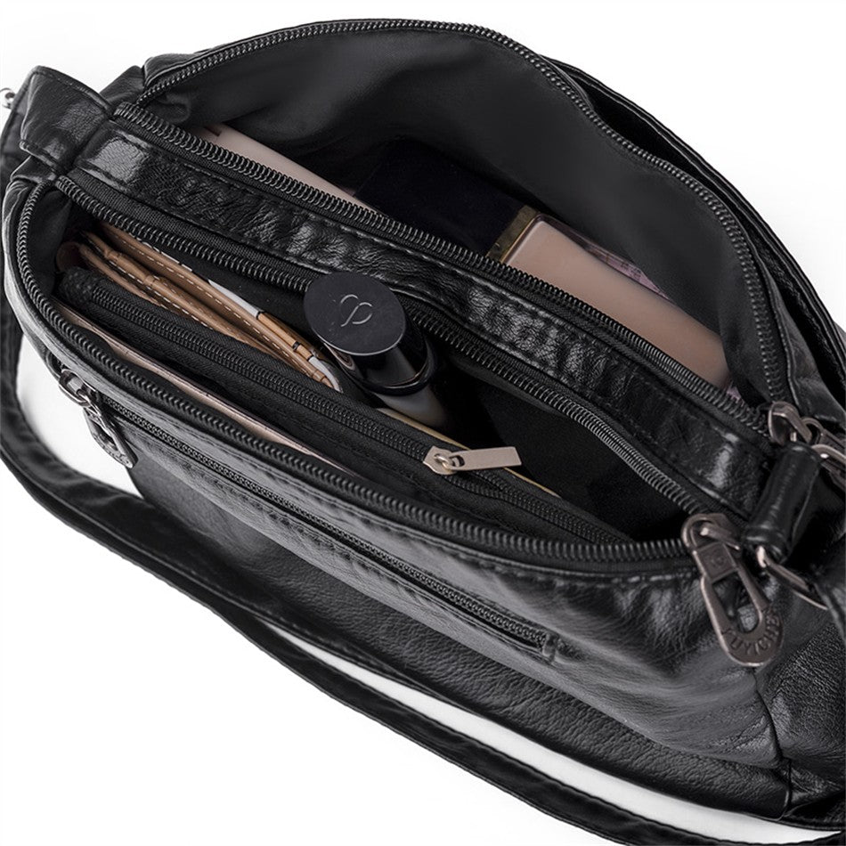 Bolso bandolera de Color liso que combina con todo, bolsos de hombro de alta capacidad para mujer, bolso de mano de piel sintética de alta calidad 2021