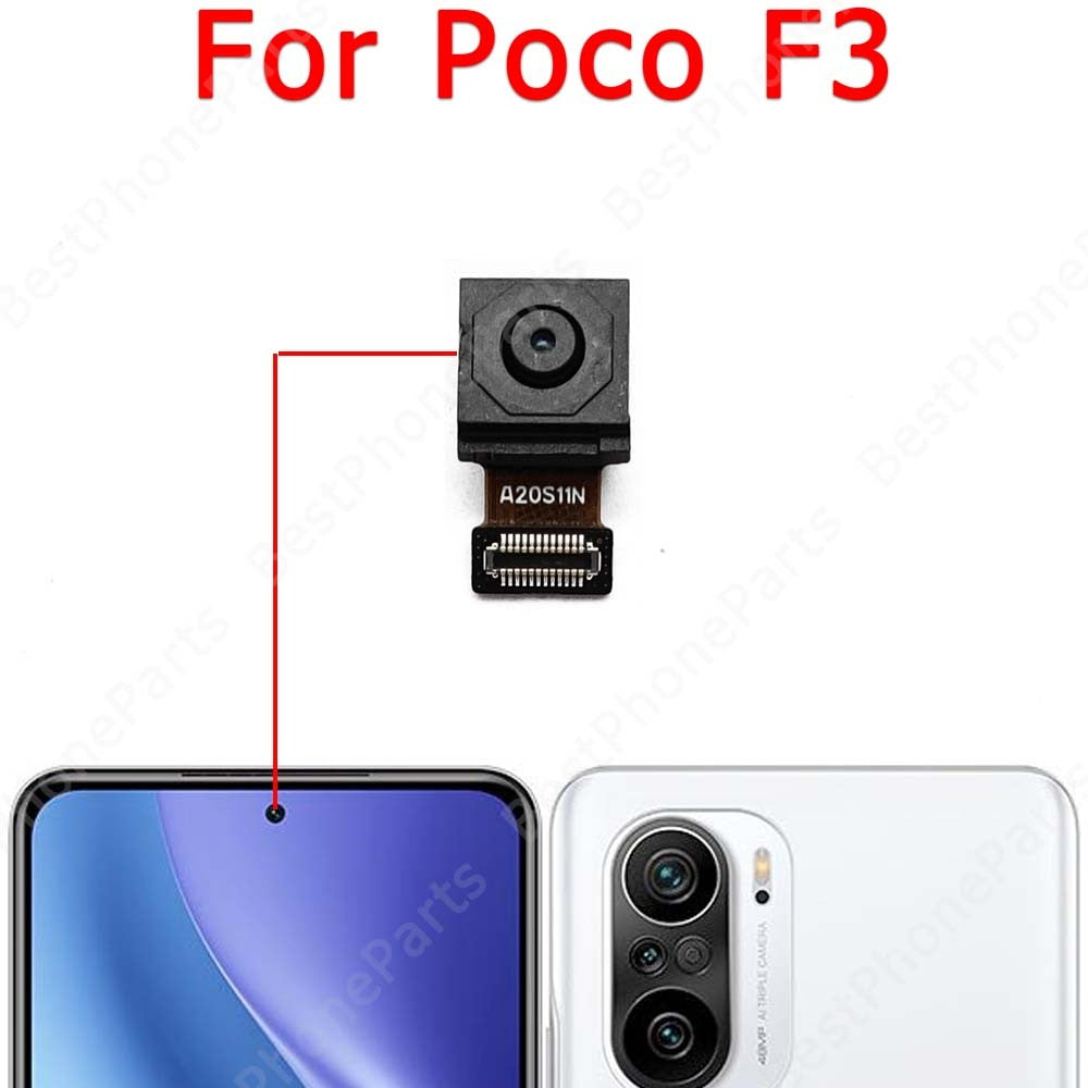 Módulo de cámara de visión pequeña Frontal para Selfie Xiaomi Mi Poco F3, reparación Frontal, piezas de repuesto flexibles