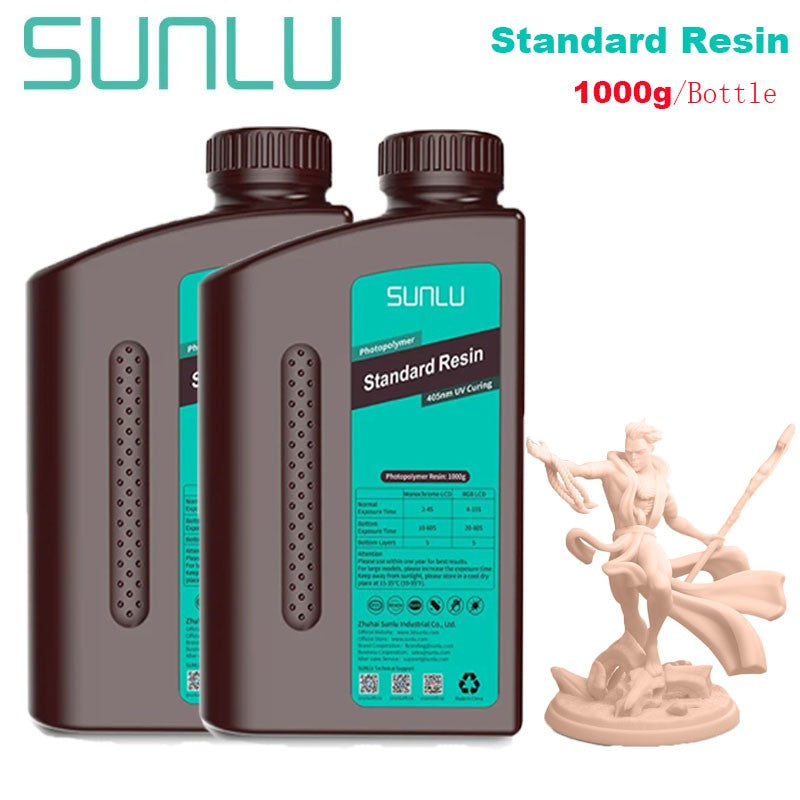 Resina 3D SUNLU de 2 kg, tipo ABS/estándar/lavable con agua, resina UV de 405 nm para la mayoría de las impresoras 3D SLA/DLP/LCD, material sensible a la luz UV, 1 kg