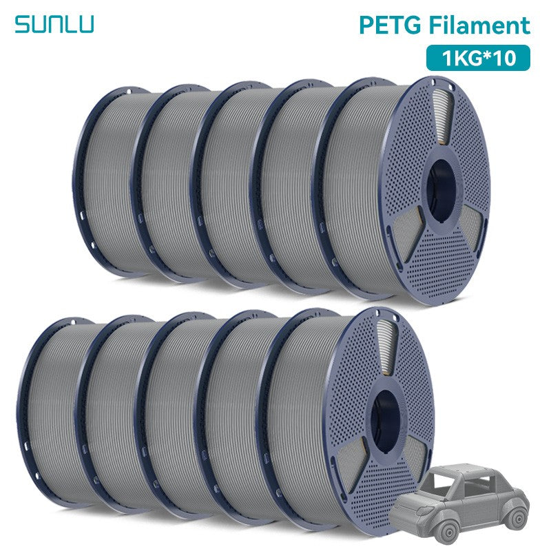 Filamentos SUNLU PLA PETG PLA Plus, 10 rollos de filamento 3D, 1 KG/rollo, 1,75mm, 100% líneas de filamento, ordenadamente para impresión 3D de la UE y EE. UU.