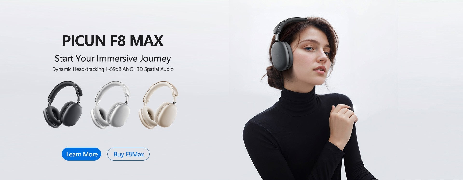 Picun F8 Pro ANC auriculares inalámbricos seguimiento de cabeza Audio espacial 3