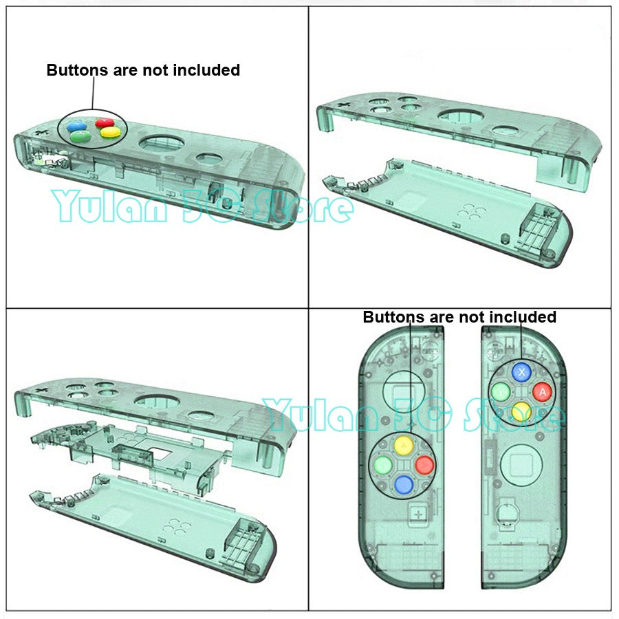 Nuevo NIntend Switch, carcasa de repuesto DIY, funda transparente para consola Nintendo Switch, accesorios de juego Joycon derecho e izquierdo