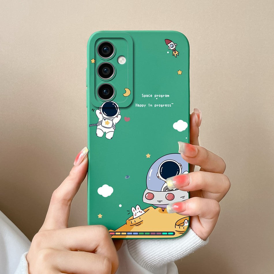 Funda para Samsung A35 A55 5G, funda trasera romántica, Protector de cámara de silicona líquida suave para Samsung A 35 A 55 Anti Choc Coque Capa