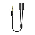 Adaptador de auriculares, micrófono y altavoz, Cable divisor Y de 3,5mm, Audio macho a 2 hembra para auriculares, Audio móvil extensible