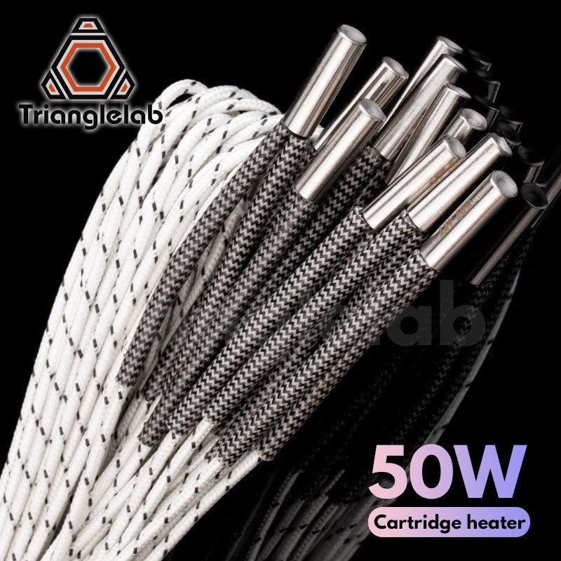 Cartucho Calefactor Trianglelab de 6*20MM 12V / 24V 50W con Cable de 100CM para Impresora 3D, para HOTEND V6 Volcano MK8 MK9