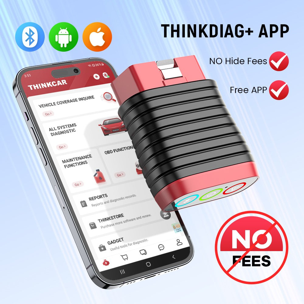 THINKCAR BD6 escáner Bluetooth herramienta de diagnóstico de coche escáner OBD2 sistema completo de diagnóstico 5 restablecer aceite IMMO lector de código de diagnóstico automático