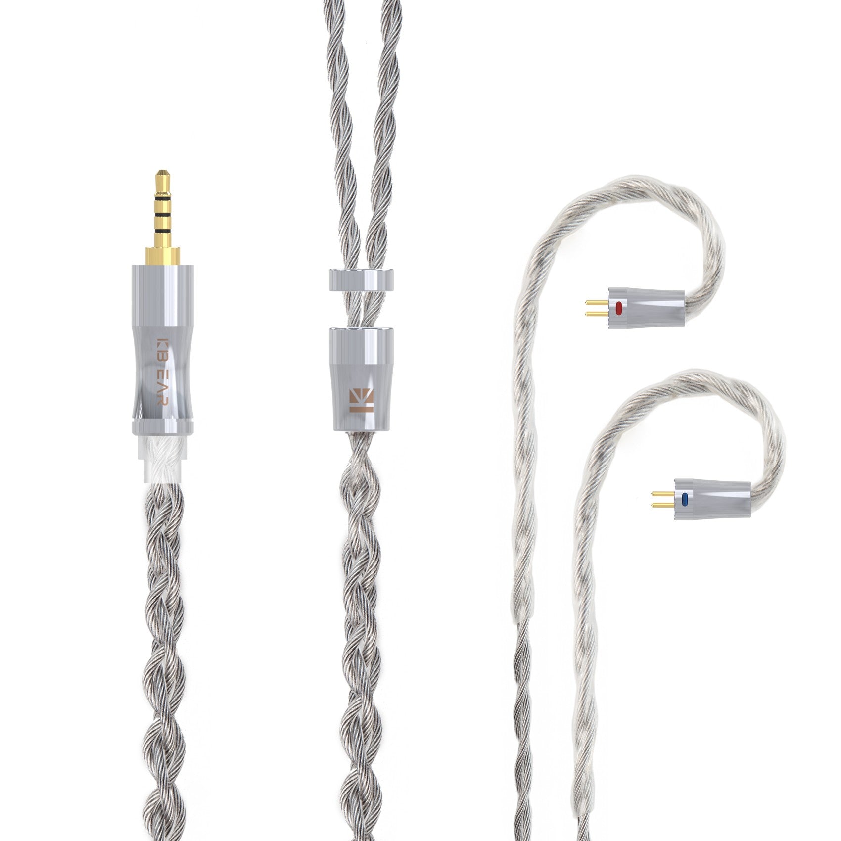 KBEAR Acorde 6N grafeno + 4N OFC Chapado en plata conector de Cable de actualización mezclado trenzado Cable de auriculares para Rosefinch KS2 KS1