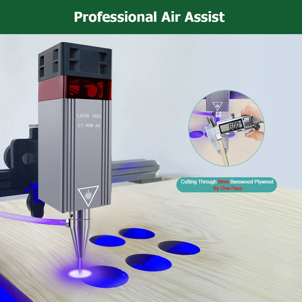 Árbol láser 20W 30W 40W 60W módulo láser con asistencia de aire TTL módulo de luz azul para grabador láser CNC herramientas de corte de carpintería