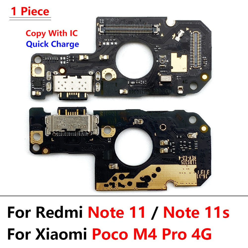 Placa de puerto de carga USB, conector de Cable flexible para Xiaomi Poco X3 M4 Pro M3 Redmi Note 7 8 8T 9S 9 10 10s 11 Pro 4G 5G, micrófono