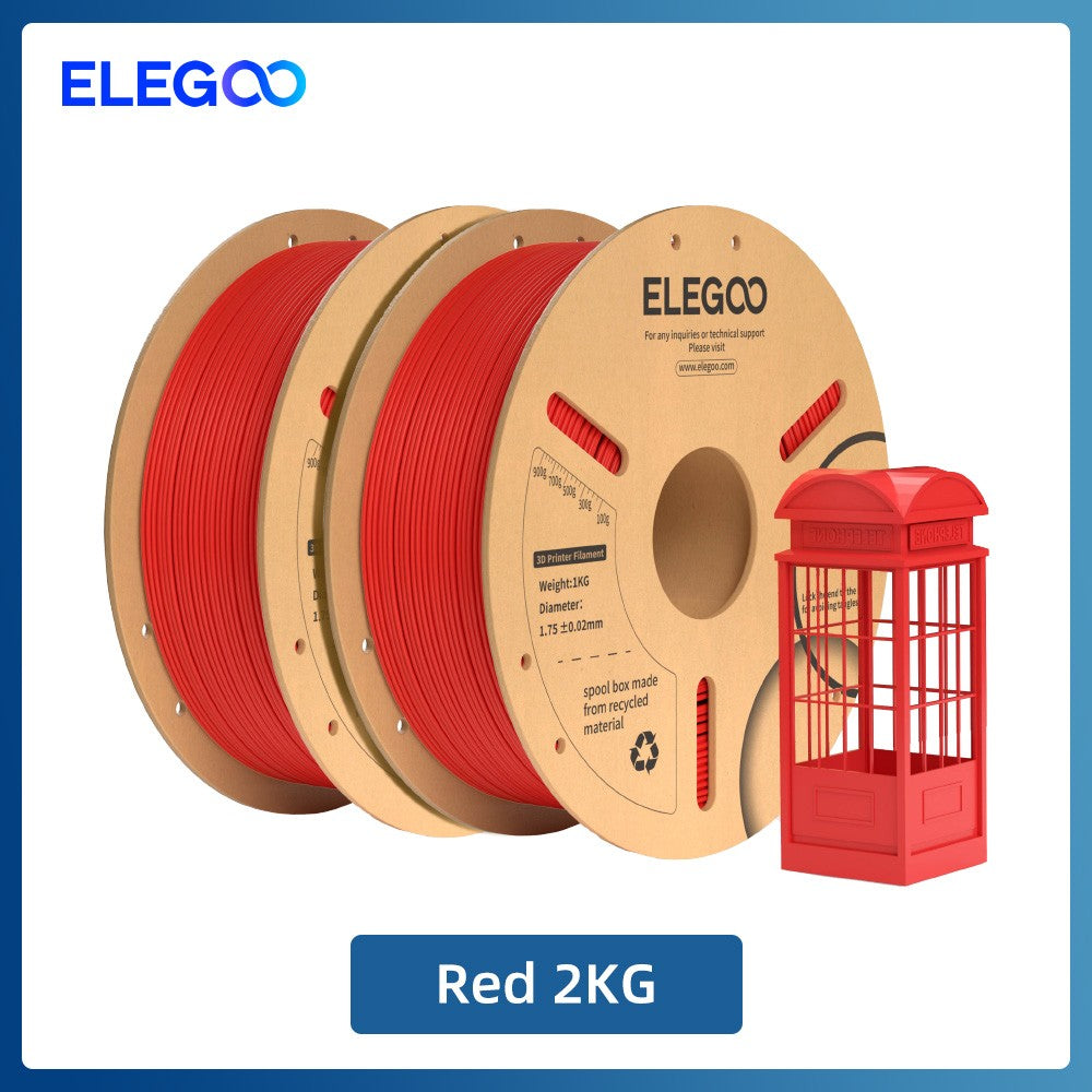 Filamento ELEGOO PLA+ de 1.75mm, PLA 3D para Impresoras 3D, Material Compatible con la Mayoría de las Impresoras FDM (1KG/Carrete, 2.2 lbs)