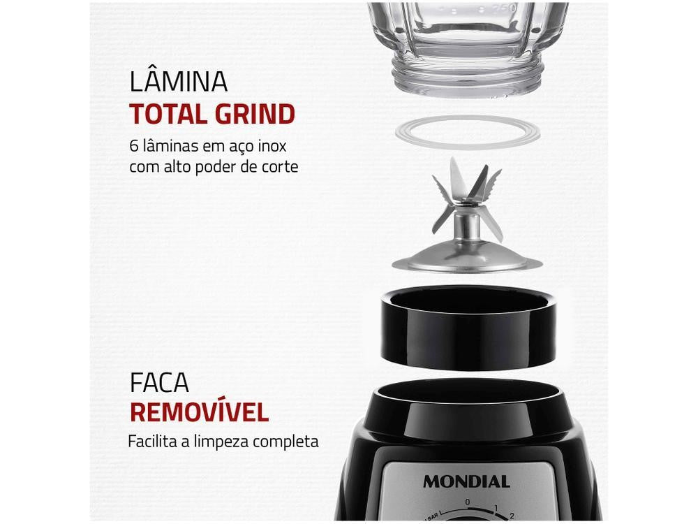 Mondial-licuadora de vidrio Turbo, L-1400, GI - 110V