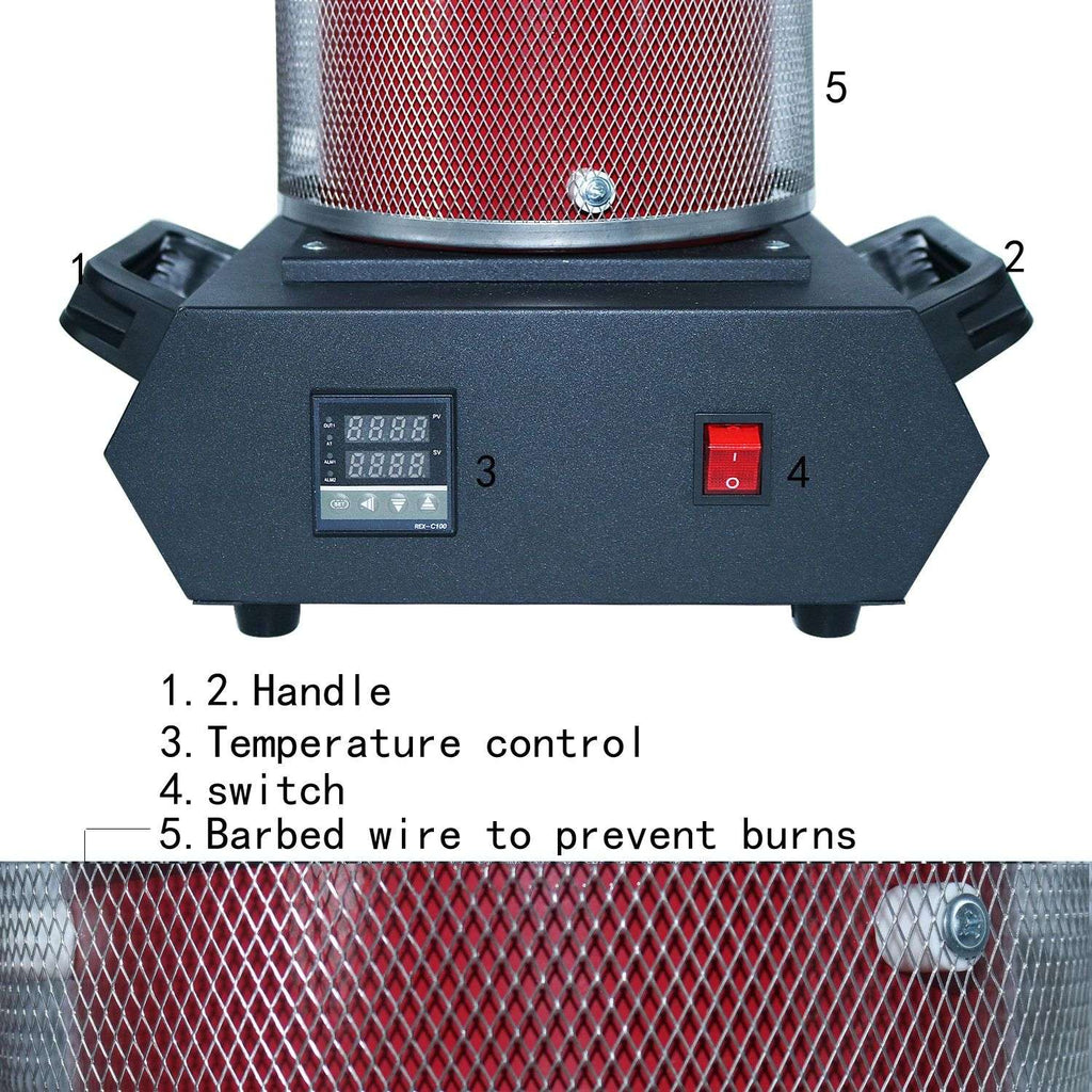 NIUPIKA-horno Digital de fusión de oro, 3KG, capacidad de calefacción, 2100W, fundición, refinación, herramienta de joyería de plata y metales preciosos