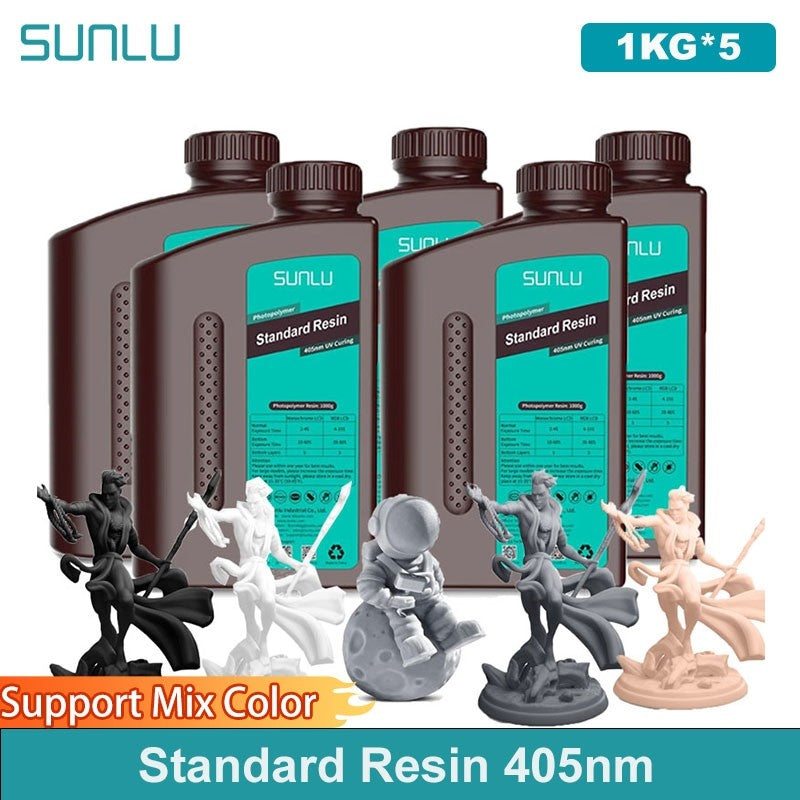 SUNLU-impresora LCD de resina estándar, 5KG, 405nm, curado de fotones, superficie lisa de buena precisión, modelo de bajo olor, Kit de impresión de garaje