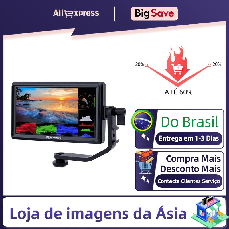 FEELWORLD FW568 V3 pulgadas FW 568 cámara de fotografía 4K 3D Monitor de campo HDMI Full HD vídeo enfoque de pulverización para DSLR sin espejo Sony