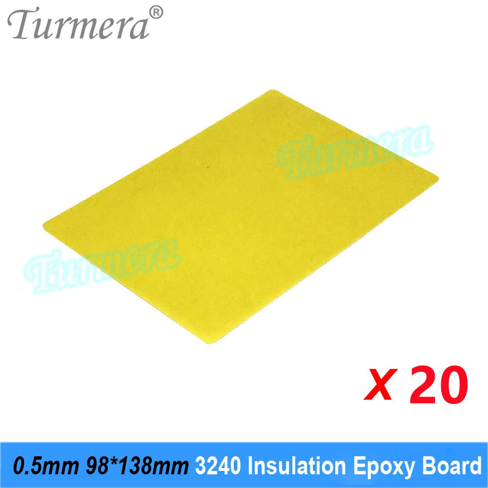 Turmera 3240 Placa de aislamiento epoxi 0,5mm de espesor 98*138mm para 3,2 V 30Ah 32Ah 40Ah 280Ah 12,8 V Lifepo4 paquete de baterías uso Diy