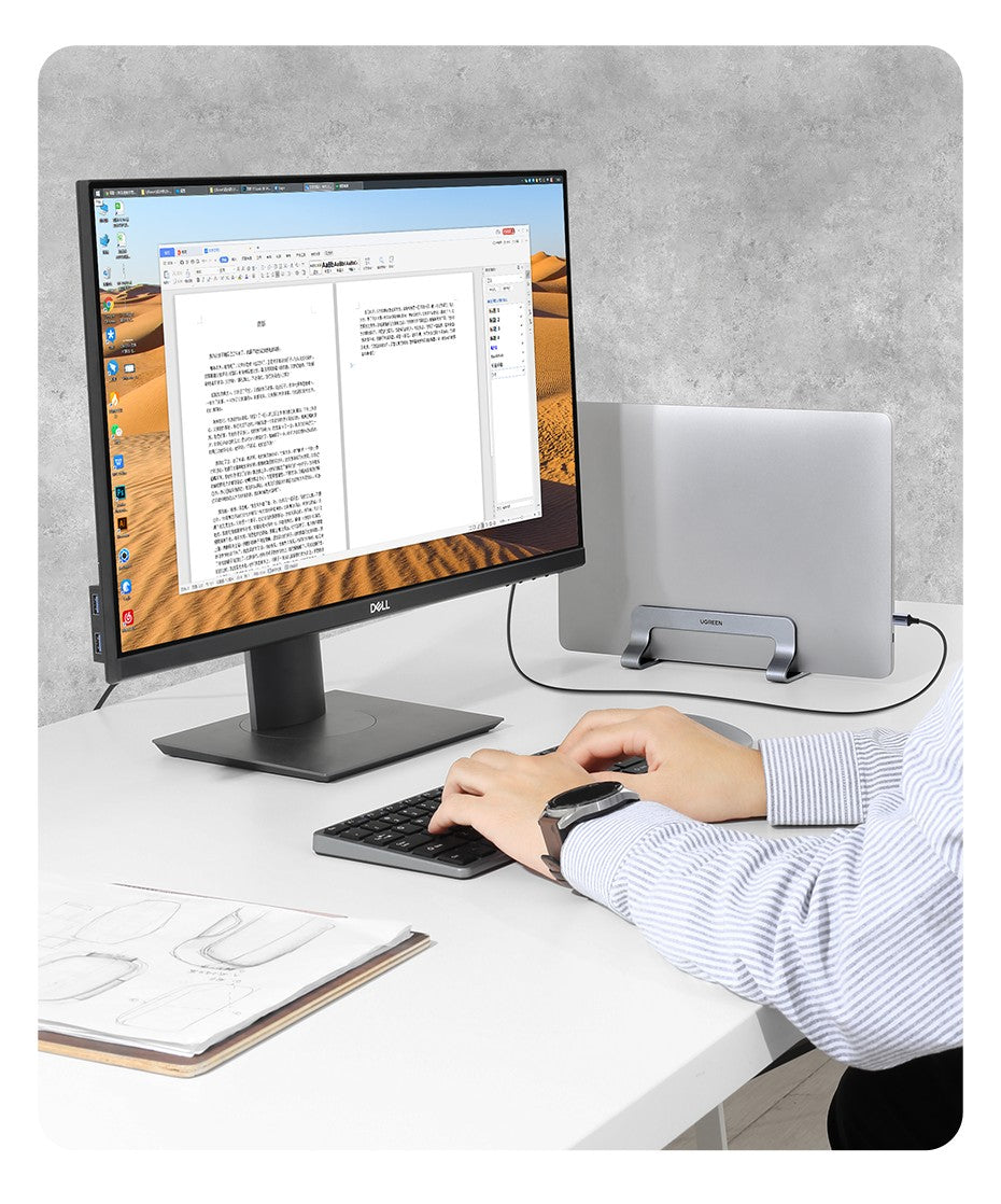 Soporte Vertical para ordenador portátil UGREEN para MacBook Air Pro, soporte plegable de aluminio para portátil, soporte para tableta MacBook Pro
