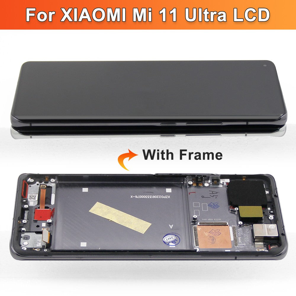 Pantalla AMOLED de 6,81 pulgadas para Xiaomi Mi 11Ultra Mi 11 Pro, montaje de pantalla táctil LCD para Xiaomi Mi 11 Ultra M2102K1G con marco