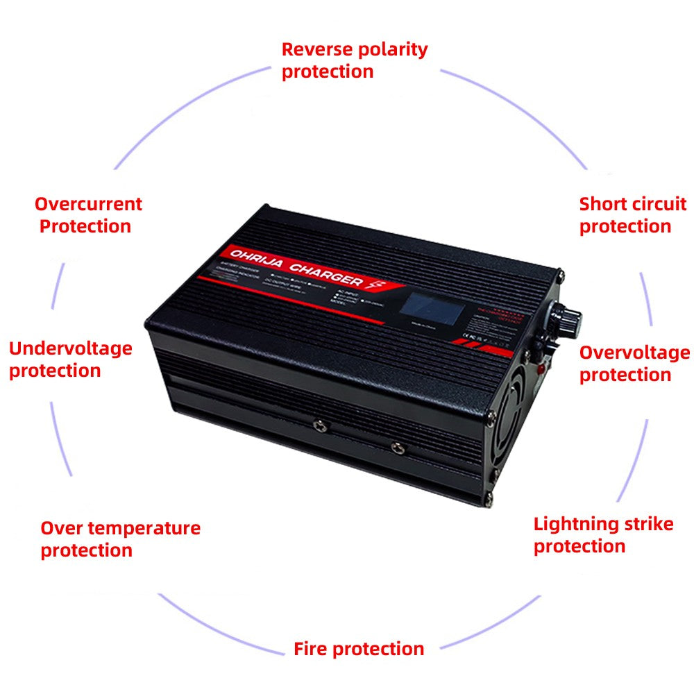 Cargador inteligente de 54,6 V y 5A, carcasa de aluminio adecuada para batería L