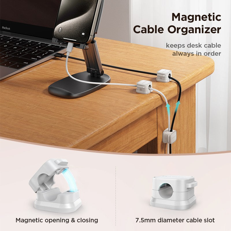 Joyroom 3/6 Uds Clip de Cable magnético soporte de Cable soporte de Cable adhesivo organizador para el hogar Oficina debajo del escritorio gestión de cables