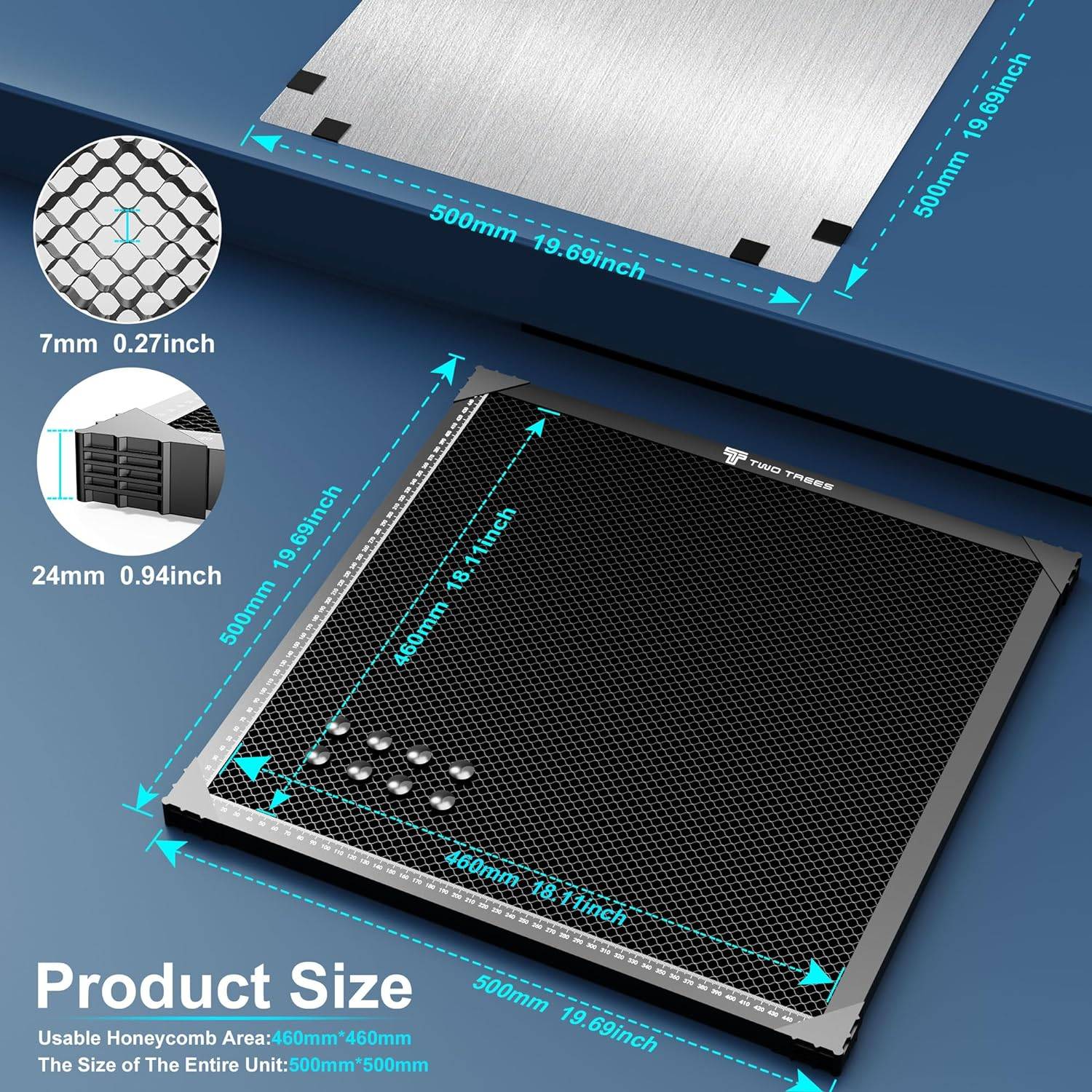 Mesa de trabajo de panal para máquina cortadora de CO2/grabador láser TTS TS2 tablero de panal 400x4 0/430x400mm pieza de equipo láser