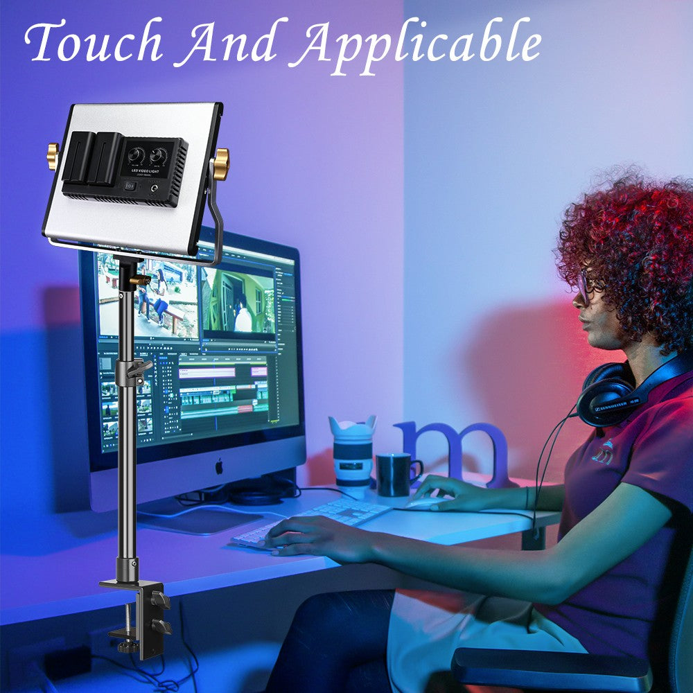 Abrazadera de trípode C, soporte de luz de montaje de escritorio con cabeza de bola de 1/4 ", accesorio de mesa, anillo de luz, soporte de mesa ajustable, cámara DSLR
