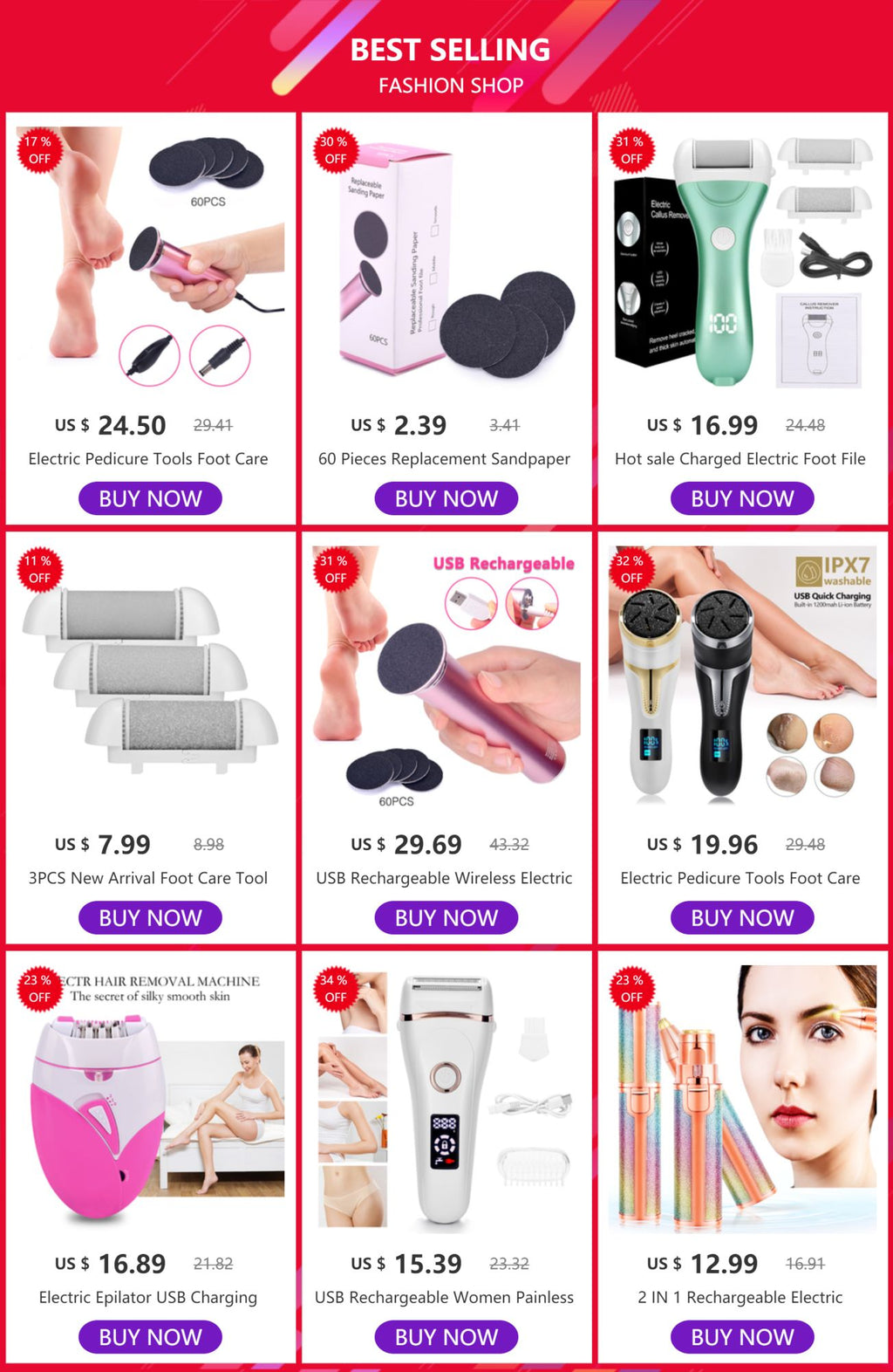 Lima eléctrica inalámbrica recargable por USB para pies, máquina eliminadora de callos y cutículas, herramientas de pedicura, herramienta para el cuidado del talón del pie con papel de lija