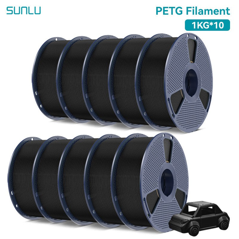 Filamentos SUNLU PLA PETG PLA Plus, 10 rollos de filamento 3D, 1 KG/rollo, 1,75mm, 100% líneas de filamento, ordenadamente para impresión 3D de la UE y EE. UU.
