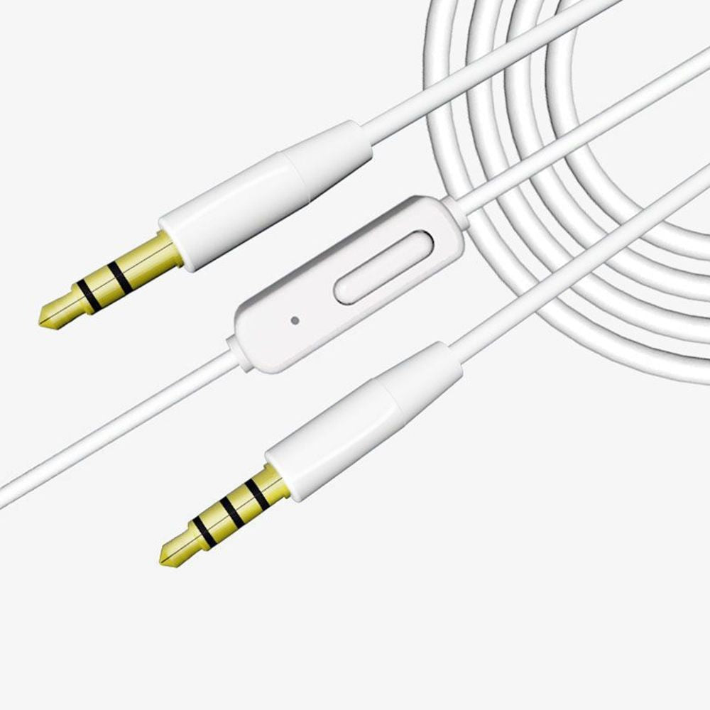 Cable de Audio de 1,2 m, conector auxiliar estéreo de 3,5mm, línea macho a macho con Control de volumen de micrófono para auriculares, altavoz de coche