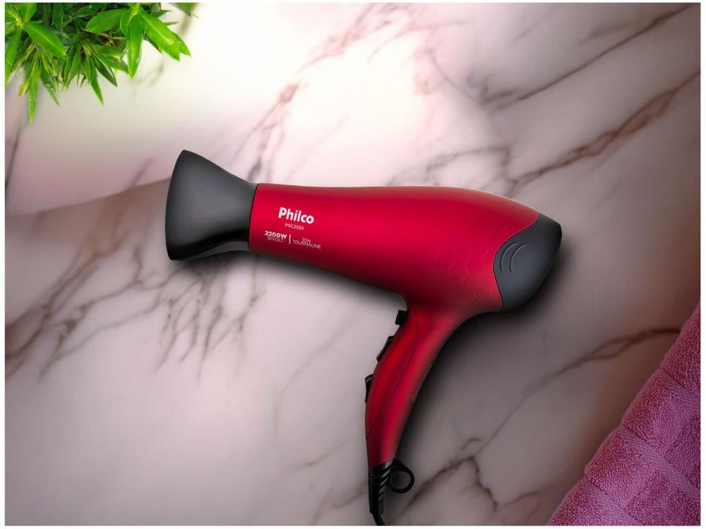 Secador de Pelo Philco Iones Turmalina Cereza 2200W 2 Velocidades PSC2350 - Bivolt