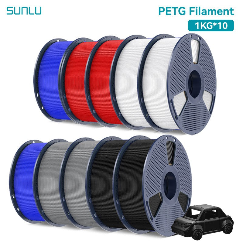 Filamentos SUNLU PLA PETG PLA Plus, 10 rollos de filamento 3D, 1 KG/rollo, 1,75mm, 100% líneas de filamento, ordenadamente para impresión 3D de la UE y EE. UU.