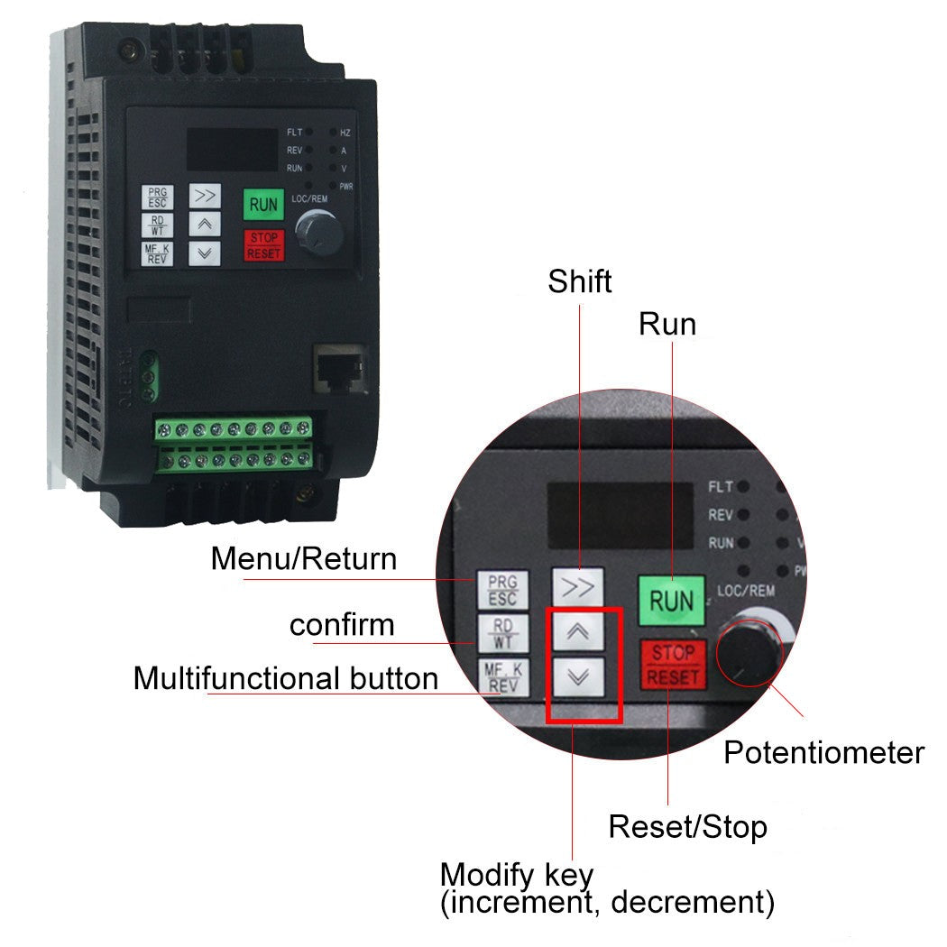 Inversor Solar VFD de 0,75-7,5 kW, 3P CC, 200-400V, entrada de 220V, convertidor de frecuencia de salida, controlador de bomba de agua, Control de velocidad MTTP