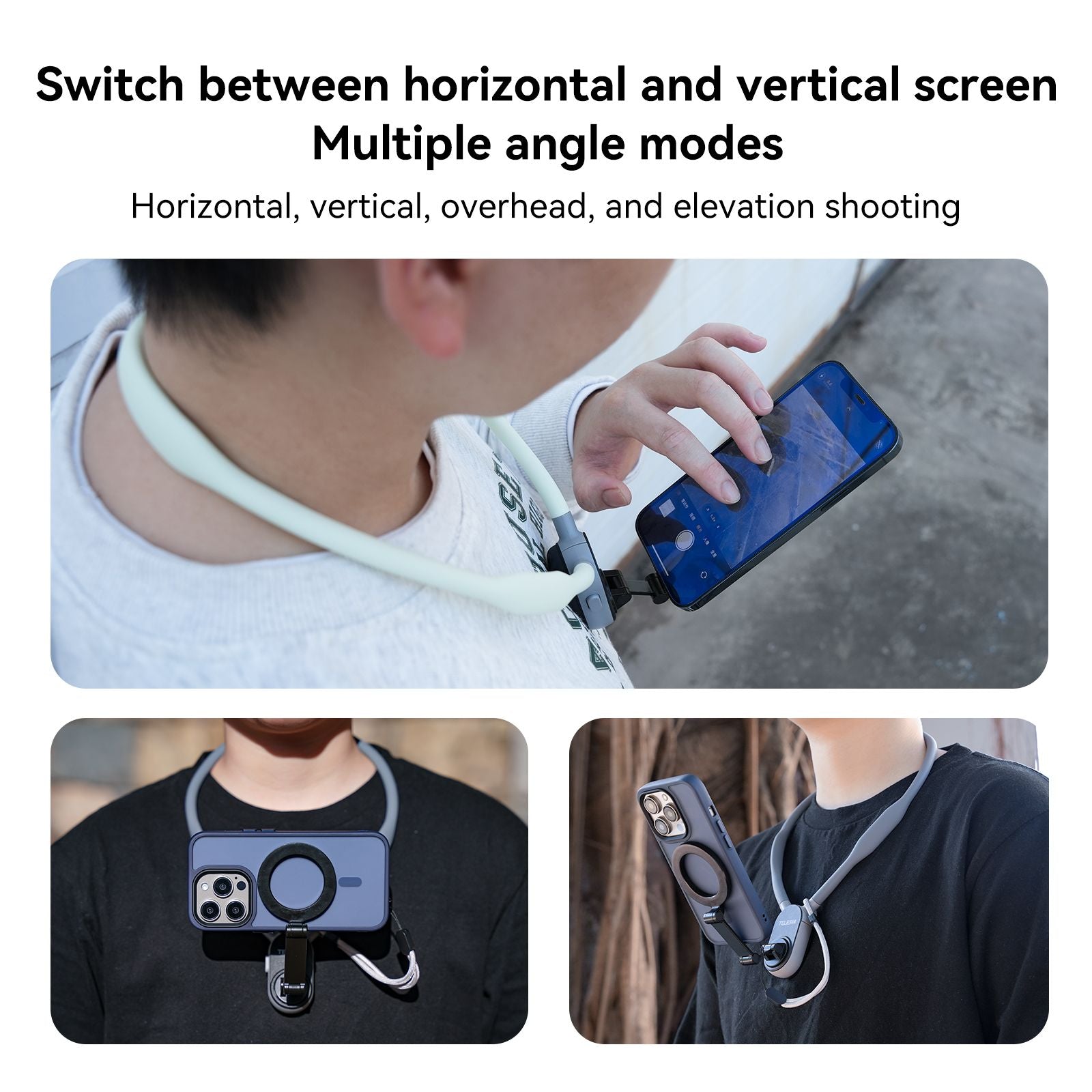 TELESIN soporte magnético de liberación rápida para el cuello para Iphone 15 14 13 12 11 10 SAMSUNG HUAWEI XIAOMI accesorios para teléfonos inteligentes