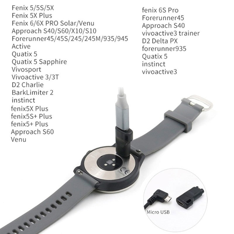 Convertidor de carga USB tipo C hembra a 4 pines para Garmin Forerunner 945 vivoactive3 trainer vivoactive 3 fenix 5X Plus 95AF