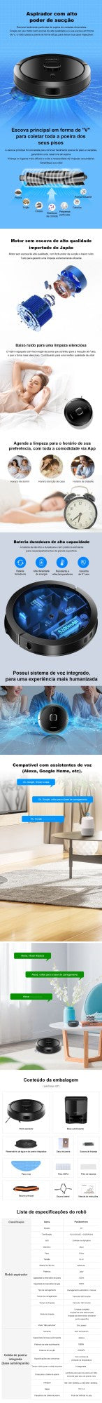 Robô Aspirador Liectroux G7 Aspira Passa Pano Base Autolimpante Controle via Aplicativo Navegação a Laser Armazena Mapas