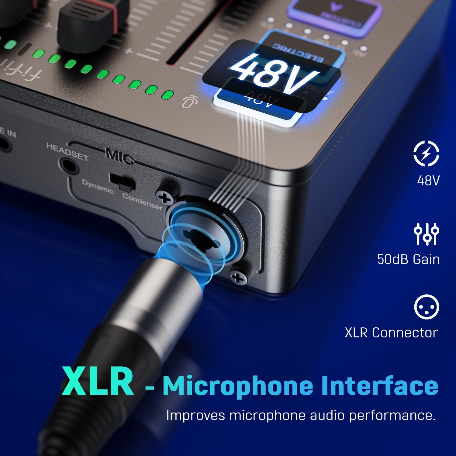 FIFINE mezclador de Audio para juegos, mezclador de transmisión de 4 canales RGB con interfaz de micrófono XLR, para voz de juego, Podcast,AmpliGame SC3