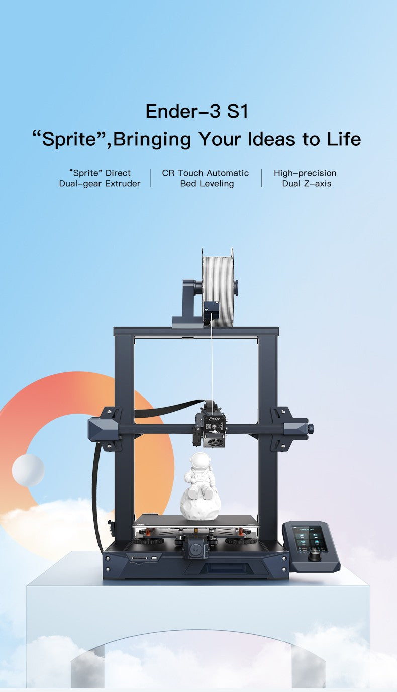 Impresora 3D Creality Ender-3 S1X, Placa Base Silenciosa de 32 Bits, Compatible con Reanudación de Impresión en Caso de Fallo de Energía, Nivelación Automática CR-Touch