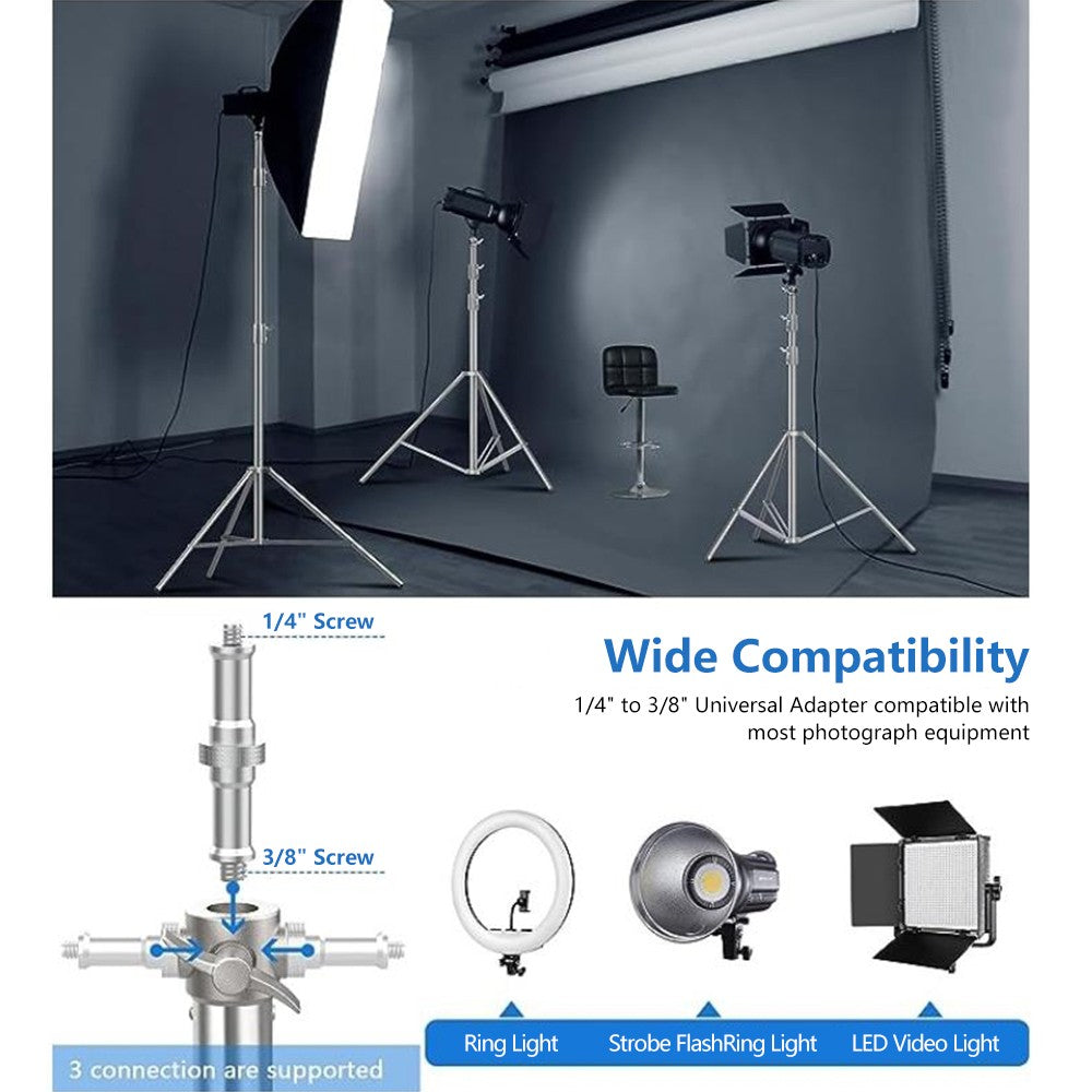 Kit de soporte C de acero inoxidable, soporte de luz con bolsa de peso, accesorios de estudio fotográfico, varilla de extensión, brazo cruzado de 2,49 M de longitud