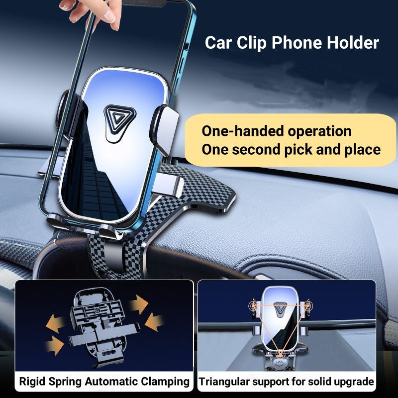Soporte para teléfono para salpicadero de coche, Clip de cocodrilo por gravedad, espejo de bloqueo automático, soporte Universal para navegación GPS, novedad de 2024