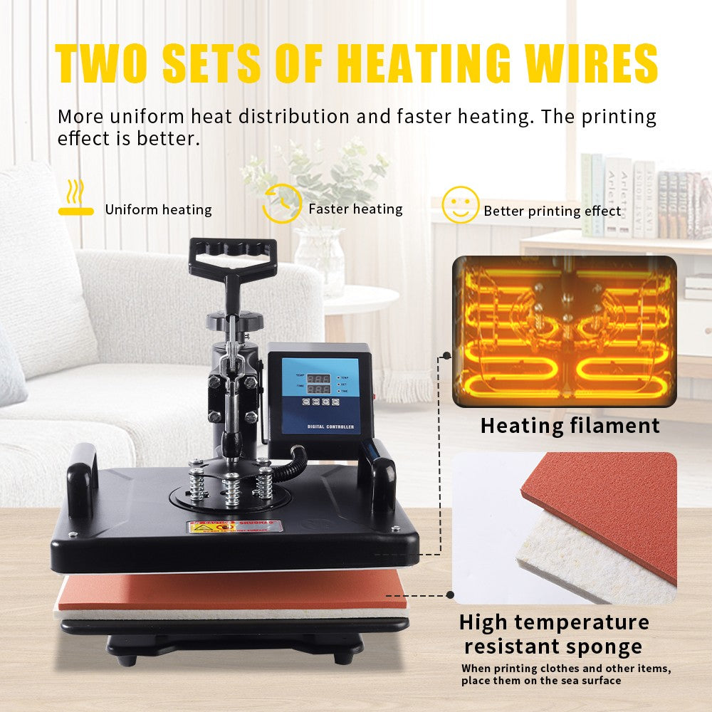 Barato 30*38CM 8 en 1 Combo máquina de prensado en caliente impresora de sublimación 2D máquina de transferencia de calor para tapa taza placa camisetas aprobado por la CE