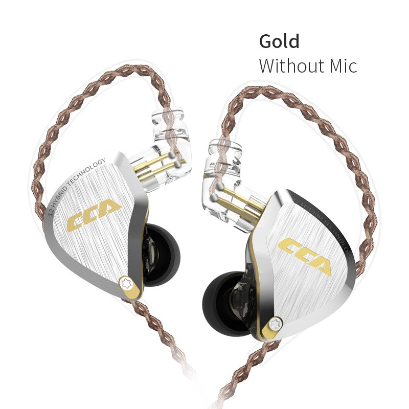 CCA C12 5BA + 1DD auriculares internos híbridos, Unidad de 12 controladores, Monitor de DJ HIFI, auriculares con cancelación de ruido, PC con cable para jugadores