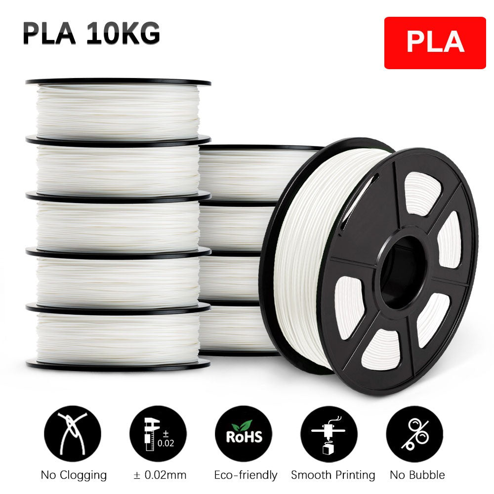 Filamento SUNLU 10KG 3D PLA/PLA PLUS/PETG/filamnet ABS fácil 1,75mm 10 rollos 1KG filamento de impresora 3D bien herido para impresora 3D