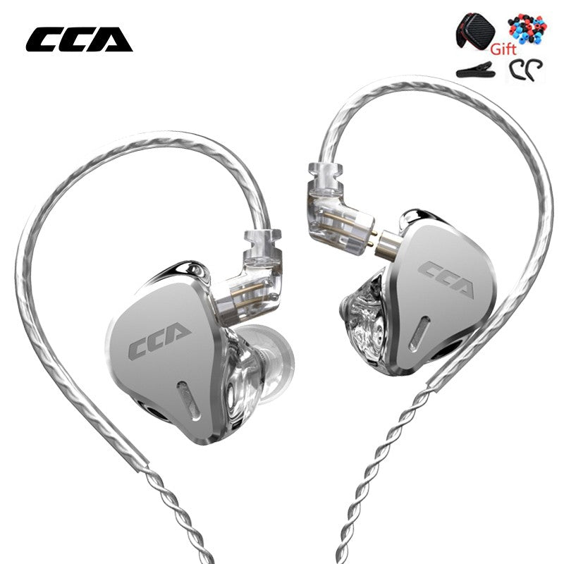 CCA C12 5BA + 1DD auriculares internos híbridos, Unidad de 12 controladores, Monitor de DJ HIFI, auriculares con cancelación de ruido, PC con cable para jugadores