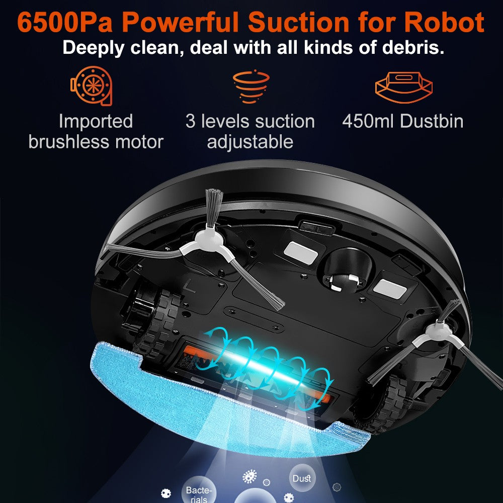 Robot Aspirador ABIR X9, Sistema Láser, Limpieza UV Doble, Tecnología Auto Carpet Boost, Mapas de Múltiples Pisos, Limpieza Personalizada por Habitaciones