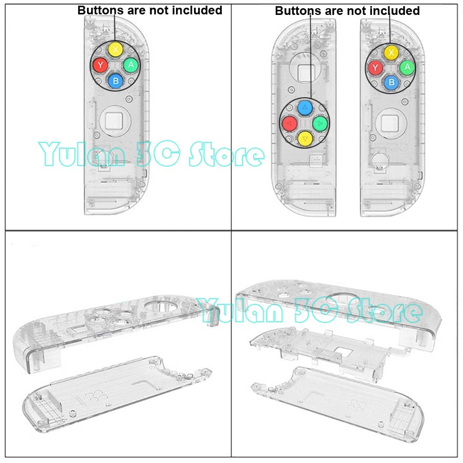 Nuevo NIntend Switch, carcasa de repuesto DIY, funda transparente para consola Nintendo Switch, accesorios de juego Joycon derecho e izquierdo