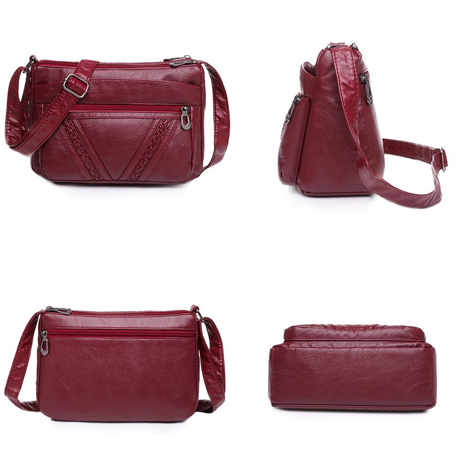 Bolso bandolera de Color liso que combina con todo, bolsos de hombro de alta capacidad para mujer, bolso de mano de piel sintética de alta calidad 2021
