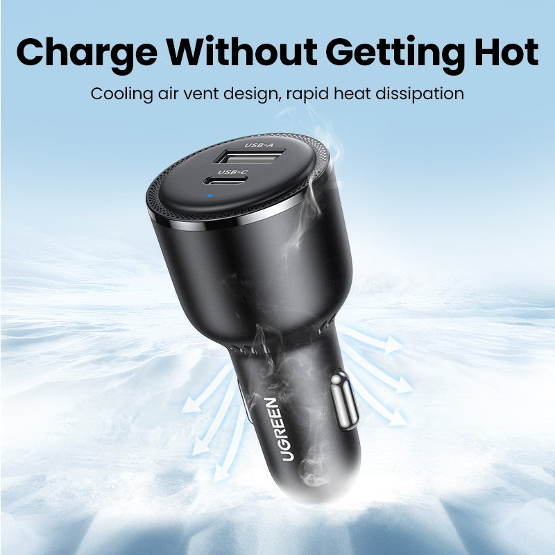 Nuevo en UGREEN 63W cargador de coche PD QC 3,0 PPS 45W USB tipo C carga rápida para iPhone 17 16 Samsung Xiaomi cargador de teléfono móvil