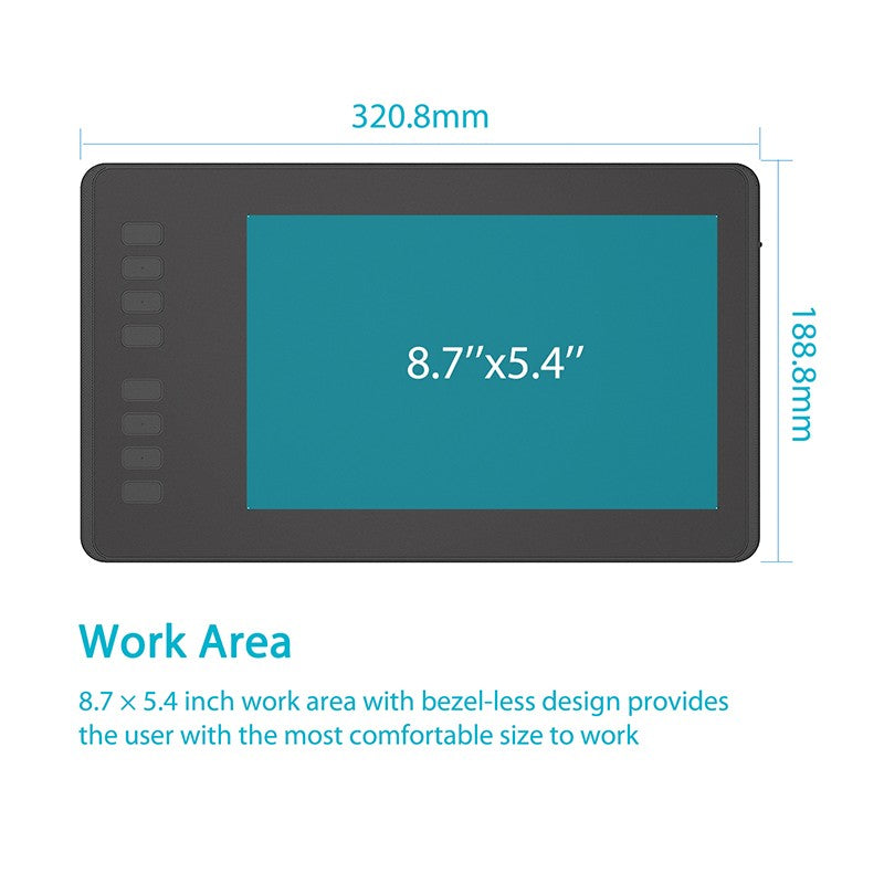 HUION-Tabletas gráficas H950P de 9 pulgadas, Tablet con bolígrafo de dibujo Digital, 8192 niveles, Stylus sin batería, función de inclinación, 8 teclas de presión