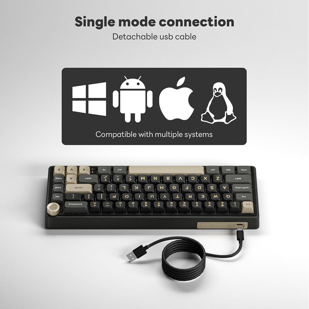 Teclado Mecánico Royal Kludge RK R65 en Portugués Brasileño, con Cable, Intercambiable en Caliente, 66 Teclas, 65%, Retroiluminación RGB, para Gamers