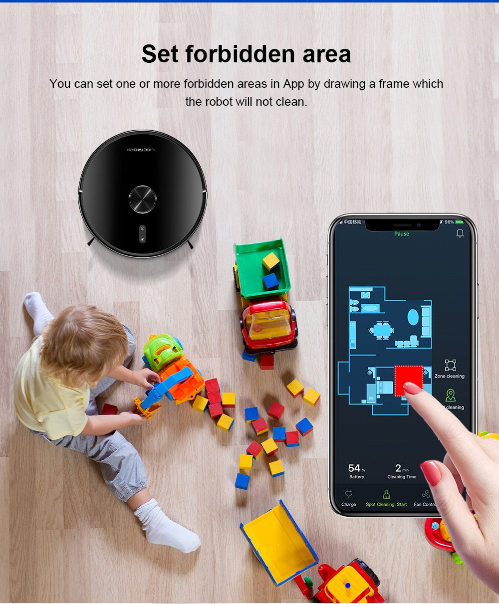 (código promocional: AEGG66)) Robot aspirador Liectroux X6,navegación láser Lidar,6500 pa,mapa de varios pisos,trapear,zona de exclusión de aplicaciones,área selectiva,reanudación de punto de interrupción
