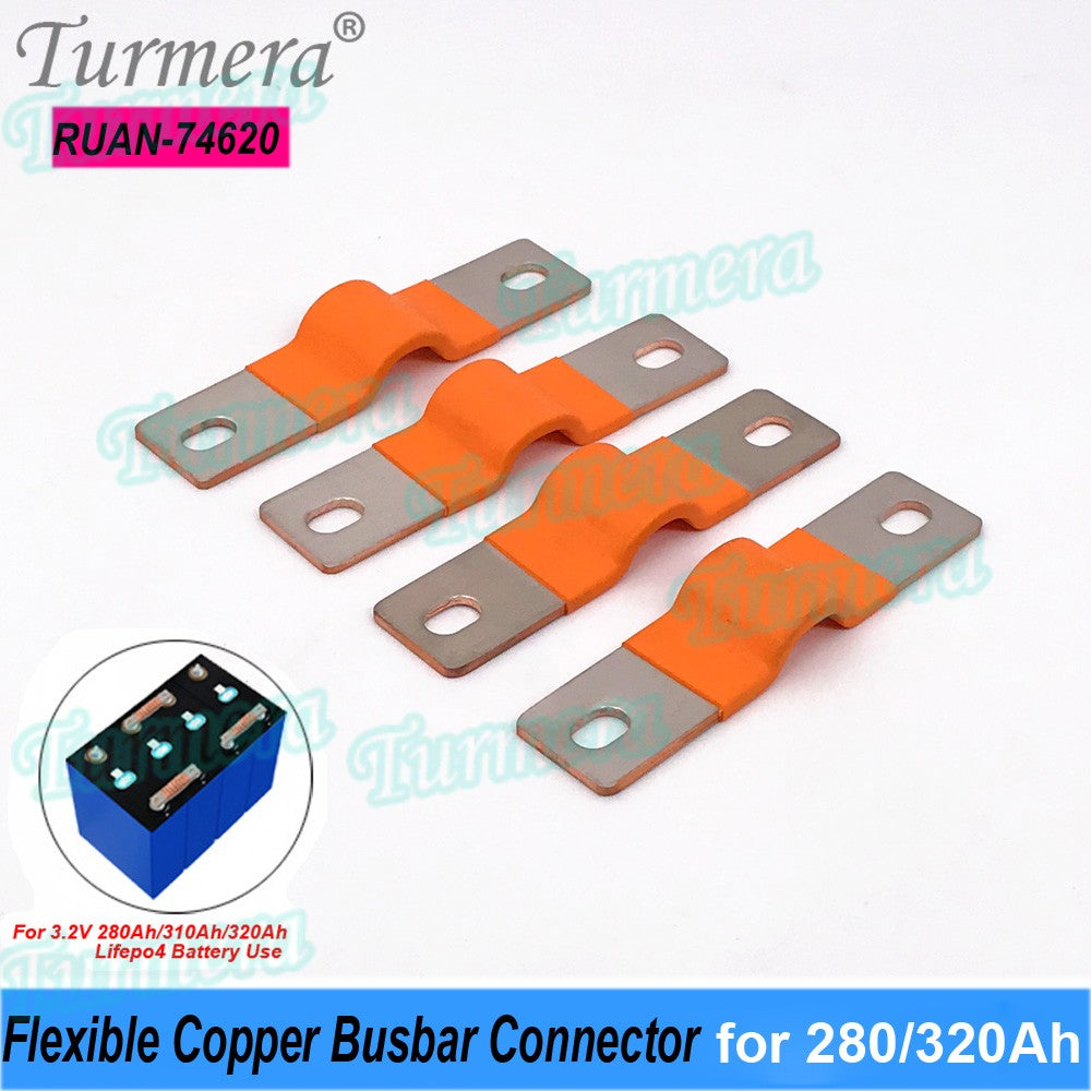 Turmera-batería Lifepo4 de 12V, conector de cobre Flexible, 56mm, 74mm, 2mm, 400A, para uso en batería Lifepo4 de 200Ah, 230Ah, 280Ah, 320Ah